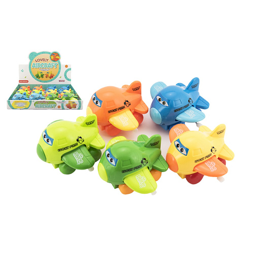 Teddies Letadlo s očima mávající křídla na natažení plast 8cm Teddies Letadlo s očima mávající křídla na natažení plast 8cm