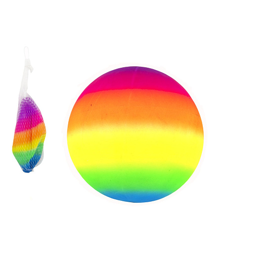 Teddies Míč duhový gumový nenafouknutý 23cm v síťce