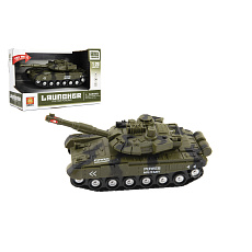 Tank plast 20cm na setrvačník na baterie se světlem se zvukem v krabici 24x16x11cm