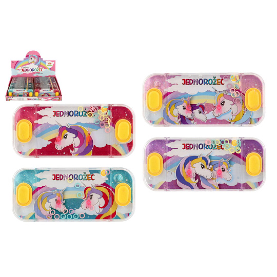 Teddies Vodní hra hlavolam 15,5x7cm plast jednorožec 4 druhy
