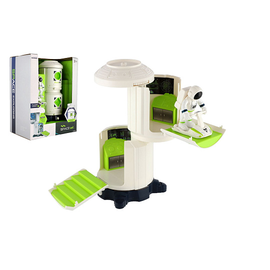 Sada vesmír plast astronaut,vesmírná stanice na baterie se světlem, zvukem v krabici 23x30x15cm Sada vesmír plast astronaut,vesmírná stanice na baterie se světlem, zvukem v krabici 23x30x15cm