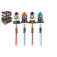 Teddies Bublifuk trubice raketa vesmír 38cm 4 barvy
