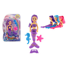 Teddies Panenka mořská panna s doplňky plast 15cm 3 barvy Teddies Panenka mořská panna s doplňky plast 15cm 3 barvy