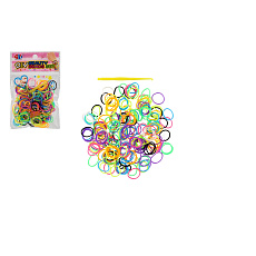 Teddies Udělej si svůj náramek - gumičky barevné 200ks s háčkem  v sáčku 8,5x13cm