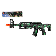 Teddies Samopal jiskřící ARMY na setrvačník plast 62cm na kartě 18x67cm