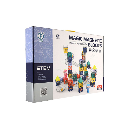 Kuličková dráha magnetická s figurkami plast 102ks v krabici 49x35x9cm Kuličková dráha magnetická s figurkami plast 102ks v krabici 49x35x9cm