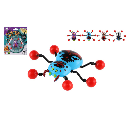 Pavouk lezoucí po skle plast 8x6cm 4 barvy na kartě Pavouk lezoucí po skle plast 8x6cm 4 barvy na kartě