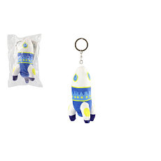 Teddies Přívěsek raketa plyš 10x5cm v sáčku