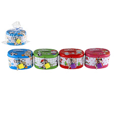 Teddies Pokladnička se zámkem plechová ovál 10x6cm 4 barvy