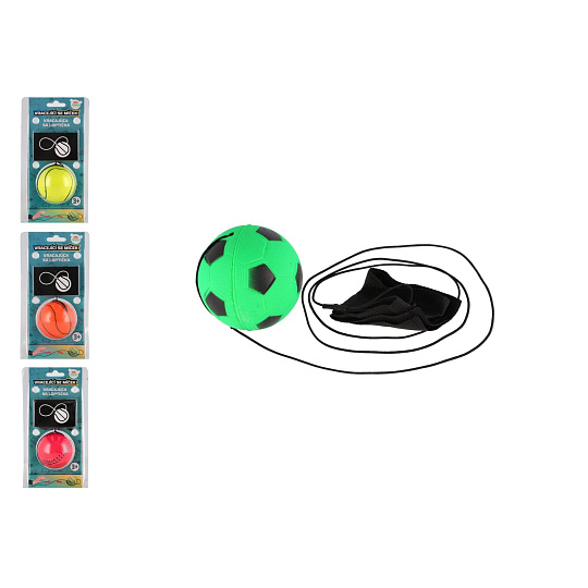 Míček vracející se gumový 6cm 4 druhy v blistru