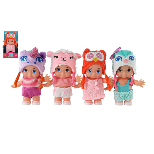 Teddies Panenka/miminko s čepicí plast pevné tělo 15cm 4 druhy v krabičce 9x16x6cm Teddies Panenka/miminko s čepicí plast pevné tělo 15cm 4 druhy v krabičce 9x16x6cm