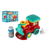Bublifuk lokomotiva + náplň plast 18cm na baterie se zvukem se světlem v krabičce 19x14x11,5cm