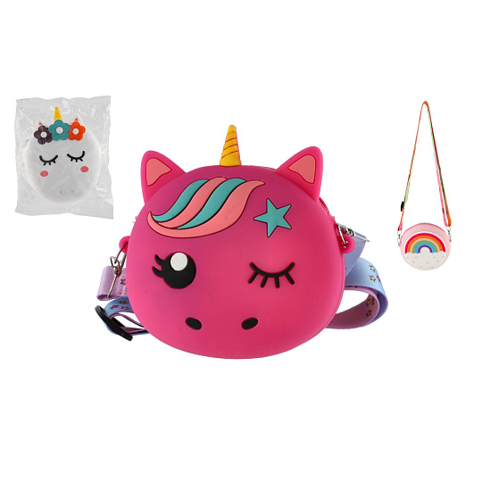 Teddies Peněženka/Kabelka dětská se šňůrkou silikon 13x15cm 3 druhy