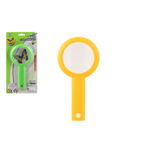 Lupa plast/sklo 20cm 2 barvy na kartě 14x28cm Lupa plast/sklo 20cm 2 barvy na kartě 14x28cm