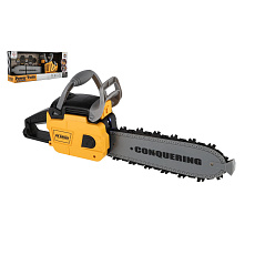 Teddies Motorová pila řetězová nářadí plast 42cm na baterie se zvukem se světlem v krabici 43x19x10cm Teddies Motorová pila řetězová nářadí plast 42cm na baterie se zvukem se světlem v krabici 43x19x10cm