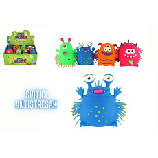 Teddies Míček příšerka antistresový mačkací silikon 11cm na baterie se světlem 4 druhy Teddies Míček příšerka antistresový mačkací silikon 11cm na baterie se světlem 4 druhy