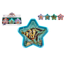 Teddies Bludiště hlavolam s kuličkou hvězda plast 9cm 4 barvy Teddies Bludiště hlavolam s kuličkou hvězda plast 9cm 4 barvy