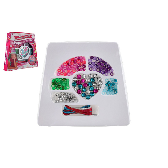 Korálky plastové barevné mix se šňůrkou v krabičce 24x21x4cm Korálky plastové barevné mix se šňůrkou v krabičce 24x21x4cm