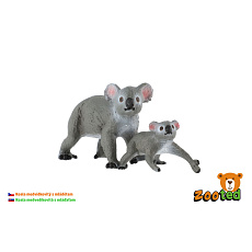 ZOOted Koala medvídkovitý 2ks samice s mládětem zooted plast 4-6cm 