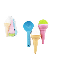 Teddies Formičky Bábovky na písek plast zmrzlina 3ks v síťce 17x10cm 12m+