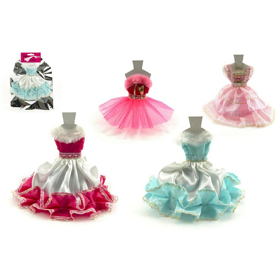 RAPPA hračky Šaty/Oblečky na panenky mix barev v sáčku 27x30cm