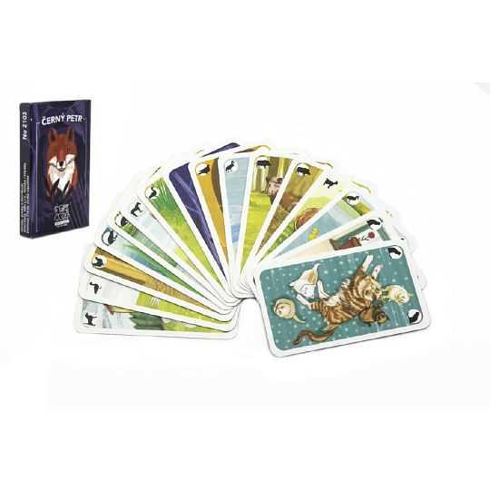 Hrací karty, s.r.o. Černý Petr zvířátka společenská hra karty v papírové krabičce 6,5x10,5x1cm Hrací karty, s.r.o. Černý Petr zvířátka společenská hra karty v papírové krabičce 6,5x10,5x1cm