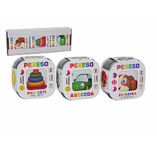 Pexeso 3ks Abeceda, Zvířátka, Pro děti společenská hra v krabičce 8x21x4cm Hmaťák