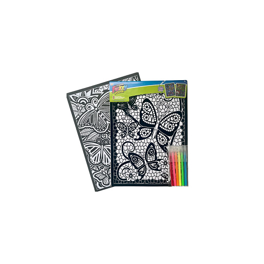 SMT Creatoys Omalovánky sametové - motýli s fixami 6ks v sáčku 28x39cm SMT Creatoys Omalovánky sametové - motýli s fixami 6ks v sáčku 28x39cm