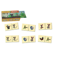 Detoa Domino Krtek dřevo společenská hra 28 dílků v dřevěné krabičce 18x11x5cm