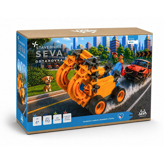 SEVA Stavebnice SEVA Mini Odtahovka 69ks v krabici 23x16x7cm