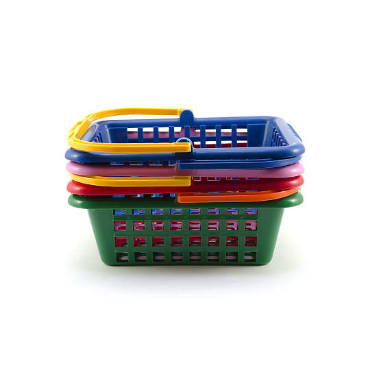 Nákupní košík plast 30x11x27cm 4 barvy 12m+ Nákupní košík plast 30x11x27cm 4 barvy 12m+