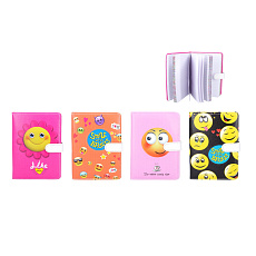 Wiky Poznámkový blok Smajlík 128 listů zavírání na magnet 4 druhy ve fólii 14x19cm Wiky Poznámkový blok Smajlík 128 listů zavírání na magnet 4 druhy ve fólii 14x19cm