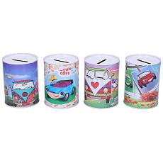 Wiky Pokladnička plechová auto mix druhů v sáčku 7,5x10cm Wiky Pokladnička plechová auto mix druhů v sáčku 7,5x10cm