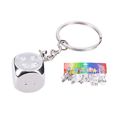 Wiky Přívěsek na klíče/Klíčenka hrací kostka kov 8cm stříbrný Wiky Přívěsek na klíče/Klíčenka hrací kostka kov 8cm stříbrný