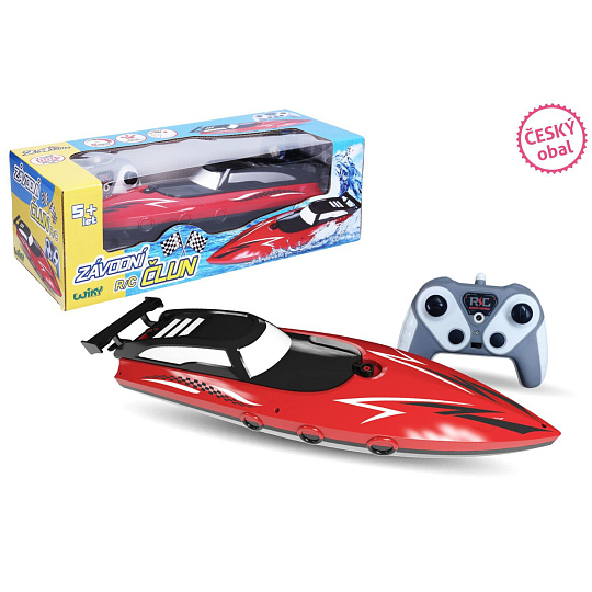 Motorový člun/loď do vody RC plast 33cm 2,4Ghz na baterie+dob. pack v krabici 35x12x15cm