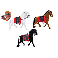 Wiky Kůň fliška se sedlem 17cm s doplňky 3 barvy v plastové krabičce 18x17cm