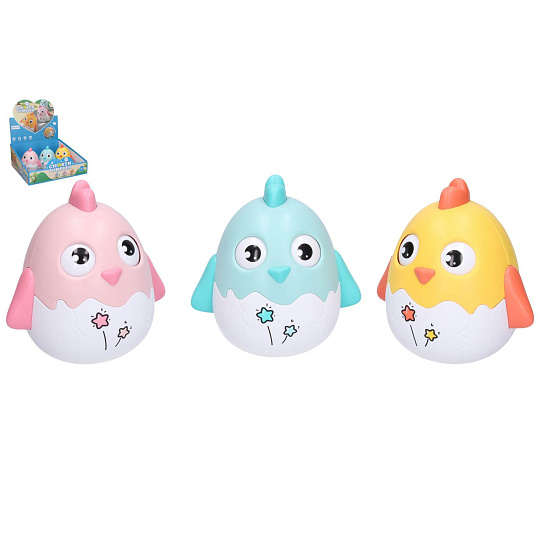 Wiky Roly Poly kuře plast 12cm se zvukem 3 barvy Wiky Roly Poly kuře plast 12cm se zvukem 3 barvy