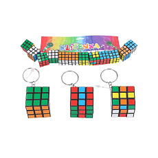 Přívěsek na klíče/Klíčenka hlavolam/kostka plast 3x3cm 12ks na kartě Přívěsek na klíče/Klíčenka hlavolam/kostka plast 3x3cm 12ks na kartě