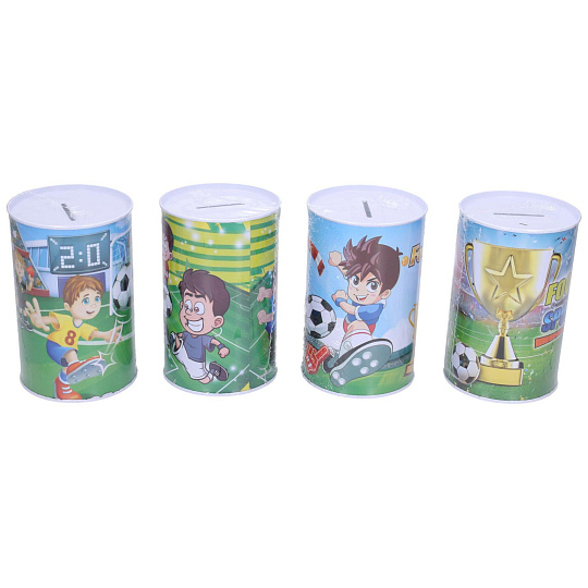 Pokladnička Fotbal plechová 8x13cm 3 druhy ve fólii