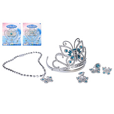 Sada krásy plast korunka, náhrdelník, naušnice, prsten 2 druhy na kartě 20x28cm Sada krásy plast korunka, náhrdelník, naušnice, prsten 2 druhy na kartě 20x28cm