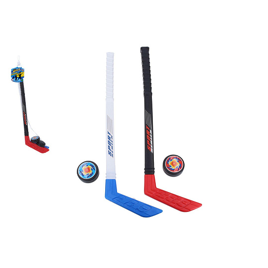 Hokejka 2ks s pukem 2ks plast 60cm v síťce