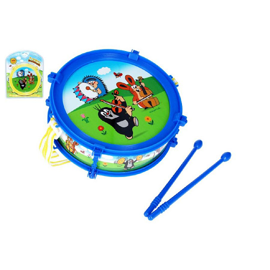 Wiky Krtek/Krtečkův bubínek plast 20cm + 2 paličky asst 2 barvy