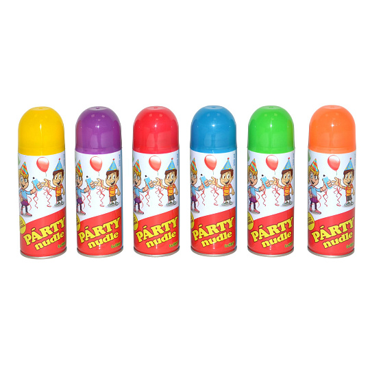 Wiky Párty nudle/špagety ve spreji 17cm 250 ml 6 barev karneval - cena za kus