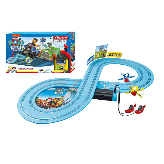 Carrera Autodráha First Paw Patrol/Tlapková Patrola 2,4m plast +2 auta na bat. v krabici 50x30x7cm
