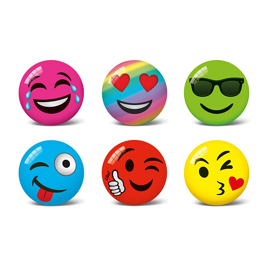 Míč Smajlík 11cm nafouknutý 6 druhů v síťce