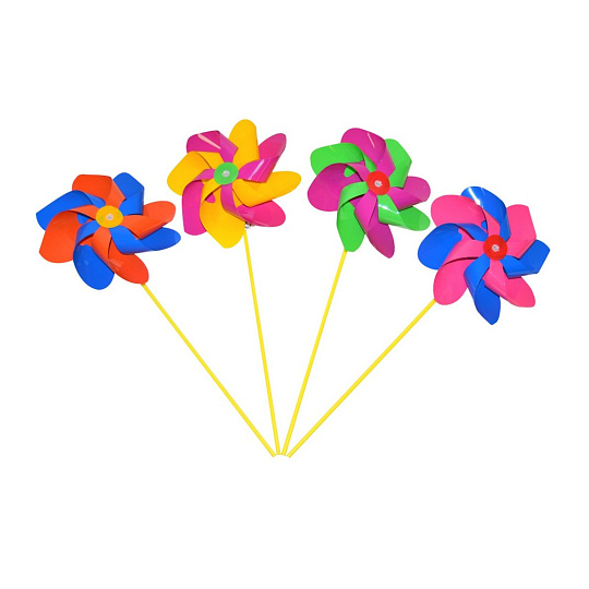 Větrník průměr 20cm barevný plast 47cm mix barev Větrník průměr 20cm barevný plast 47cm mix barev