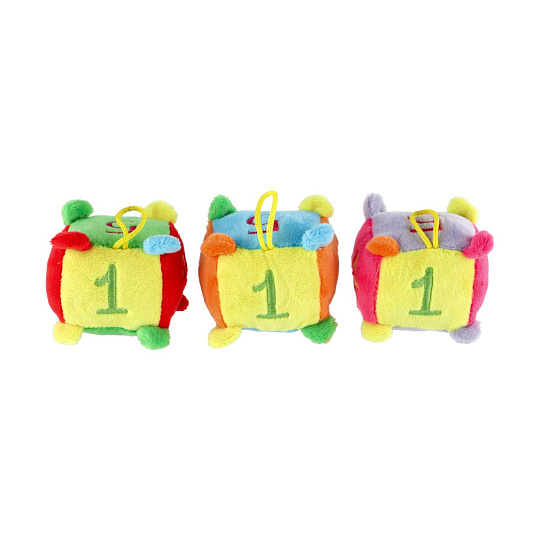 Teddies Kostka chrastítko plyš 7,5x7,5cm 3 barvy 0+