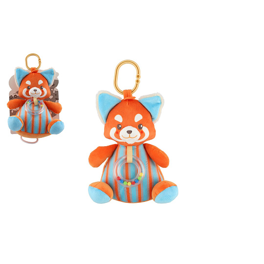 Teddies Liška plyš 22cm závěs na postýlku/kočárek natahovací hrací strojek na kartě v sáčku 0+