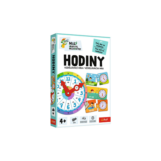 Trefl Malý objevitel Hodiny vzdělávací společenská hra v krabici 19x29x4cm Trefl Malý objevitel Hodiny vzdělávací společenská hra v krabici 19x29x4cm