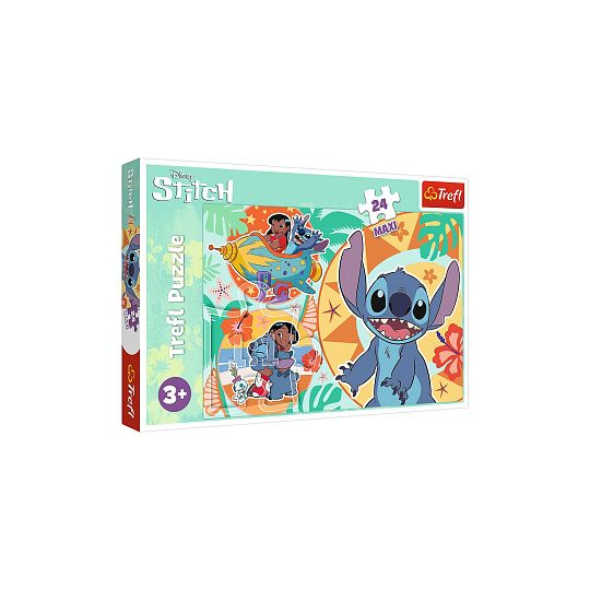 Trefl Puzzle Maxi 24 dílků Šťastný den Lilo&Stitche 60x40cm v krabici 40x27x4cm